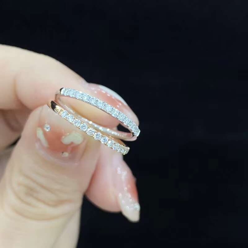 18K Rose Gold Classic Style Lab Grown Diamond Ring Wedding Engagement CVD HPHT Diamonds Womens Party Jewelry