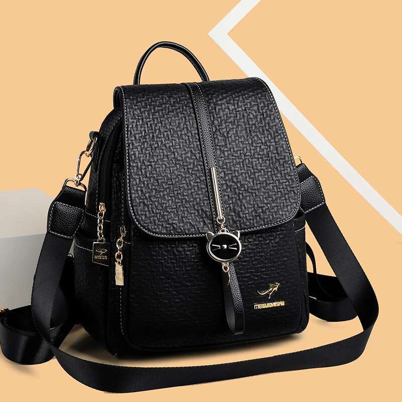 Fashion Backpack Women Pu Leather Back Pack Ladies Travel Rucksacks Cute Shoulder Bags Designer Large School Bag For Girls