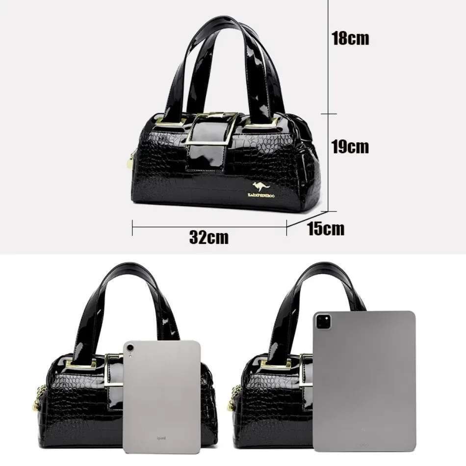 Genuine Fashion High Quality Designer Layers Bags For Women Purses And Tote Bag Crocodile Pattern Leather Bag