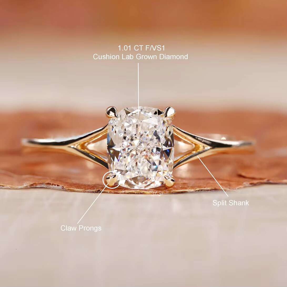 Customized Jewelry 10k Solid Gold 2ct Radiant Cut Lab Diamond Engagement Ring Igi Certificate Lab Grown Diamond Wedding Ring