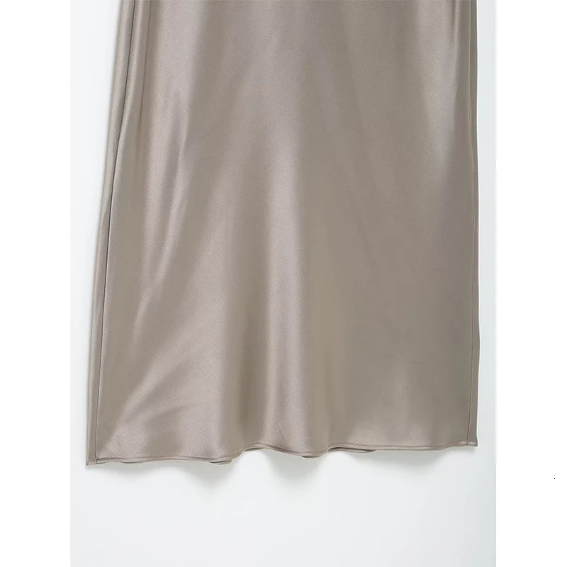 RAFZNB womens pleated long dress fashionable asymmetrical collar sleeveless elegant party y250417