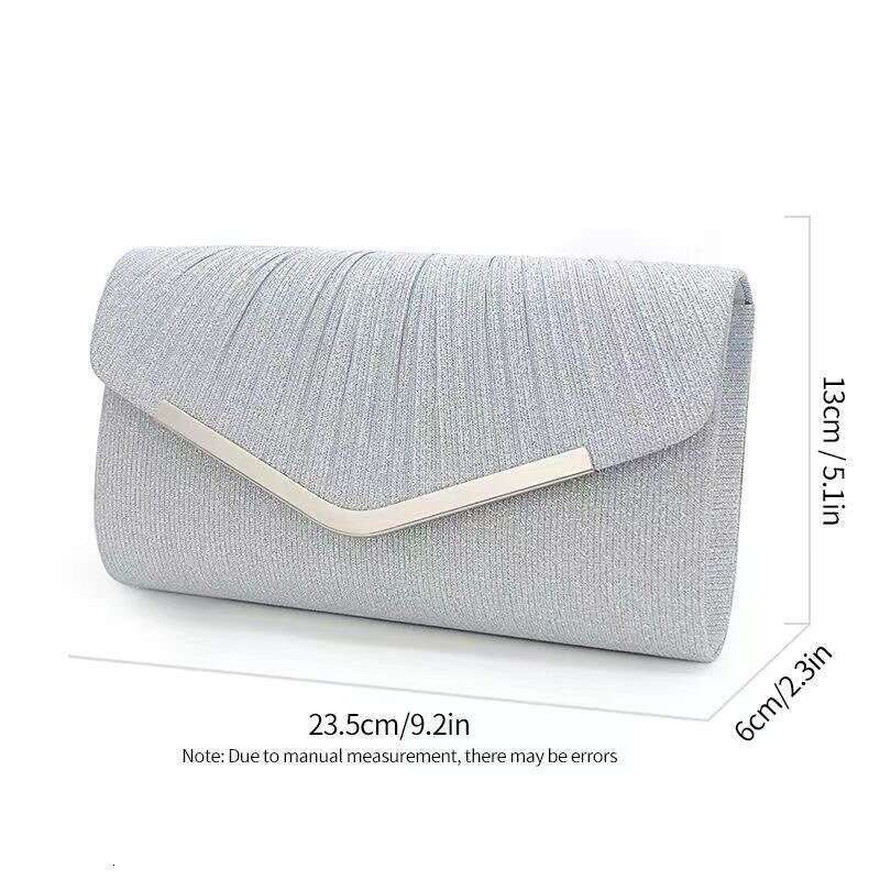Fashionable Pleated Envelope Elegant Dress, Evening Handbag, Party Gown Bag, Women's Banquet Bag