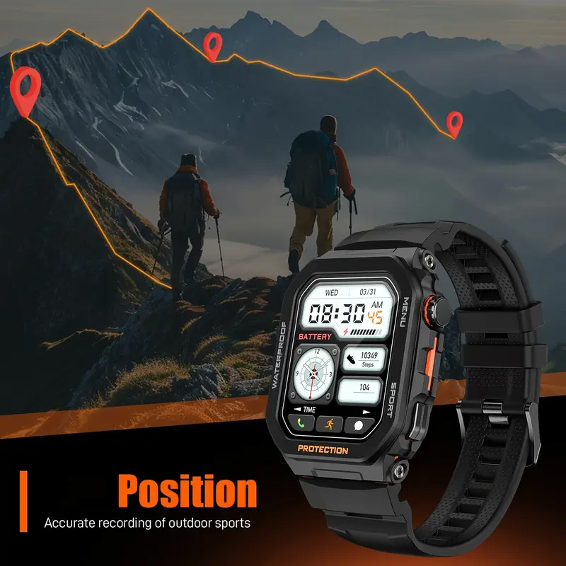Military Smart Watch (Answer/Make Calls),Sports Watch for men new in box Make Calls, GPS Health Monitor