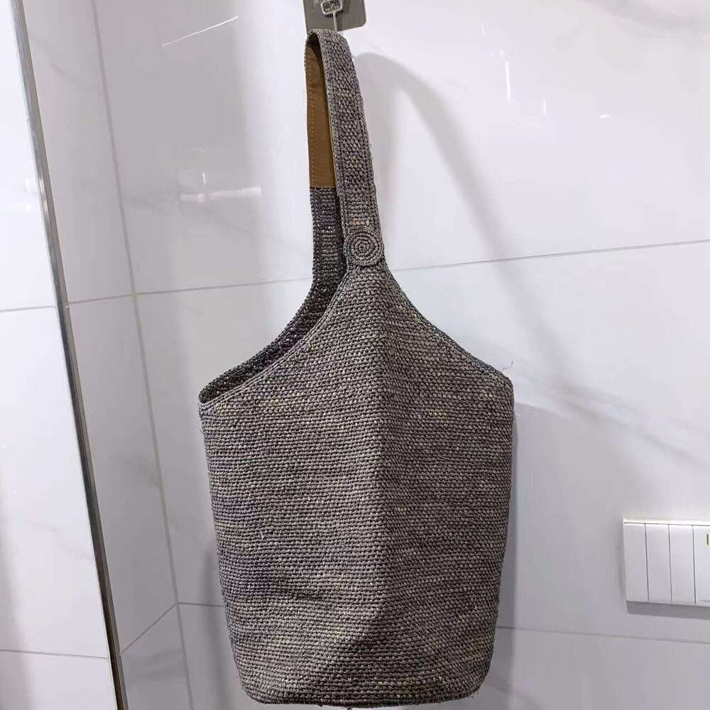 Ins Style Resort Beach Bag Summer Woven Bucket For Women Large Capacity Shoulder Bag Casual Fashionable Versatile Beach Vacation Tote Bag KQ4