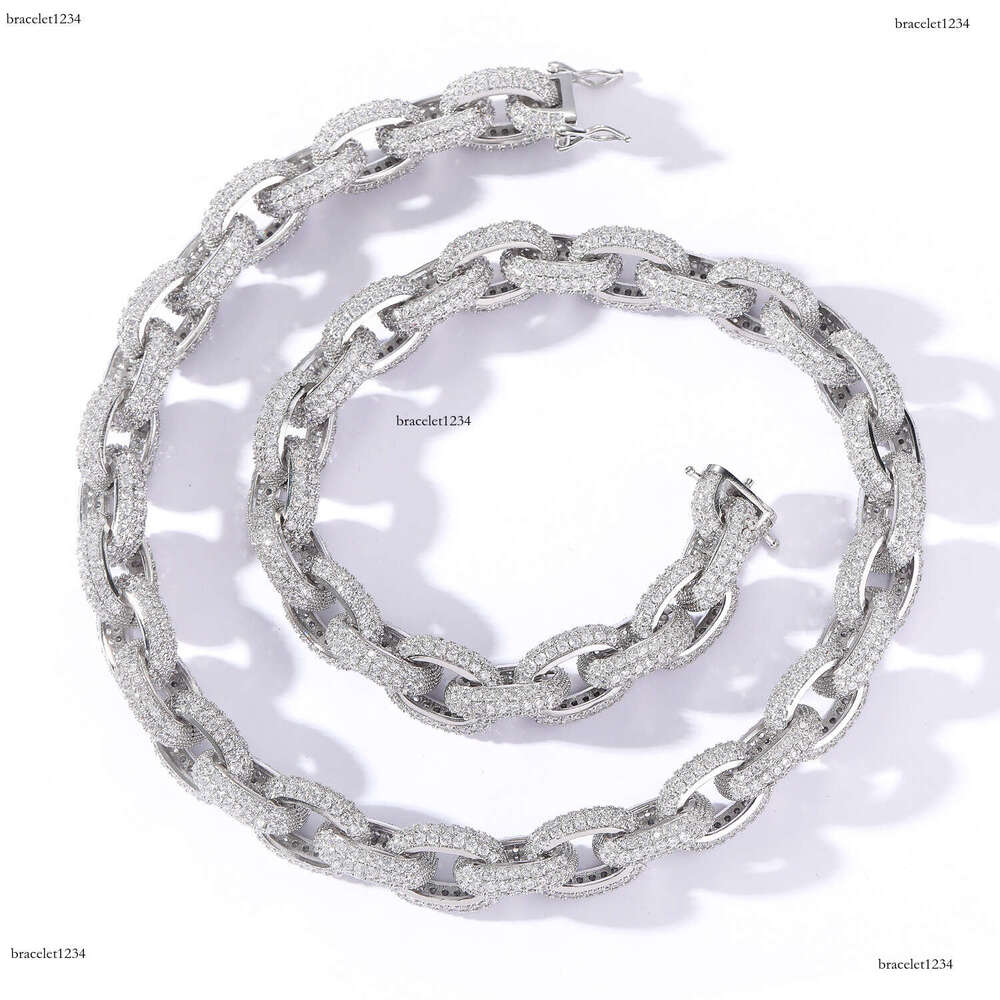 Luxury Hip Hop Chain Necklace 13mm ice out VVS Moissanite Cross Chain Necklace bracelet for men and women Free delivery