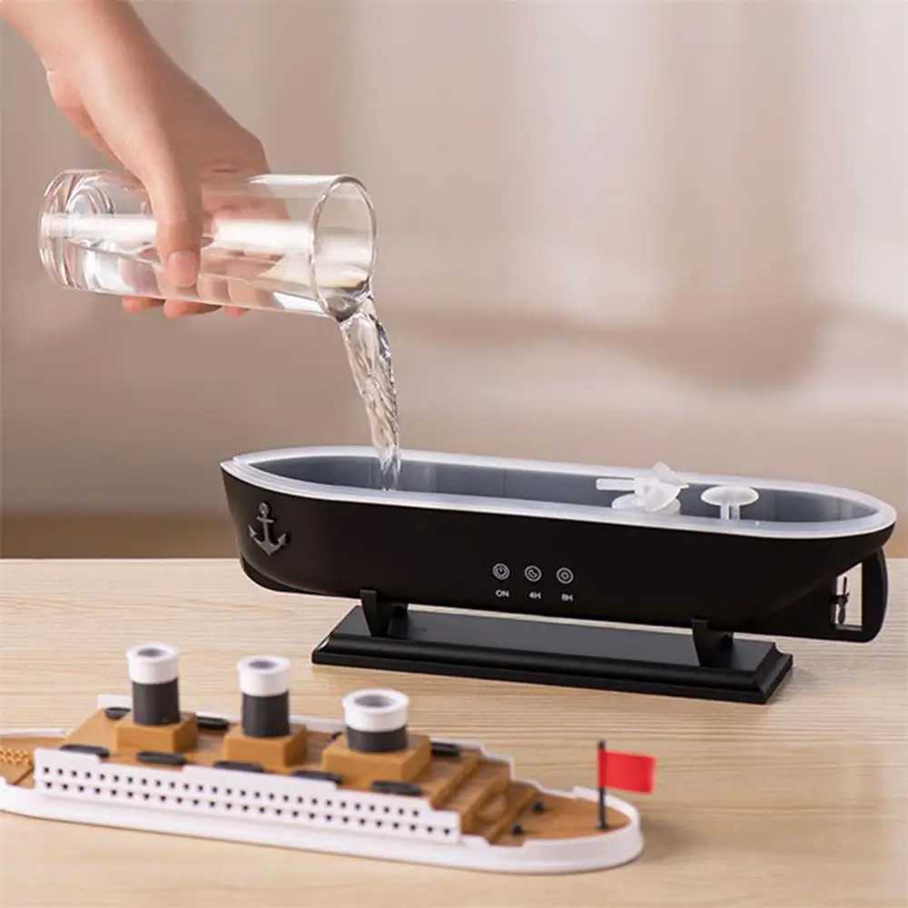 2025 Titanic model air humidifier 250ml essential oil diffuser Jellyfish smoke ring spray Ara diffuser Y250422