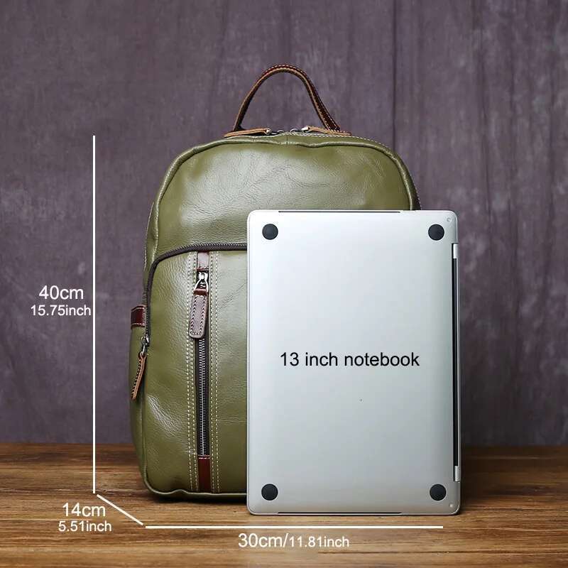 Designer Bag 2025 Genuine Leather Backpack For Men Casual College Style Book Cover Layered Cowhide Simple And Fashionable 15 Inch Laptop Bag Luxury Ba