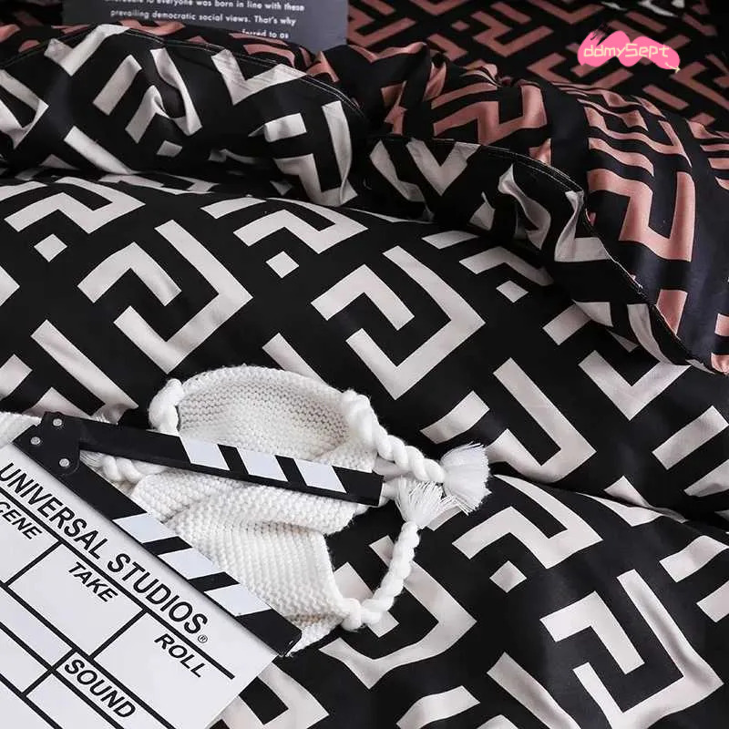 Luxury Black Bedding Comforter with Case SIngle Full Size Linen Duvet Cover Set Queen/King Double Single Bed X250203 ddmysept