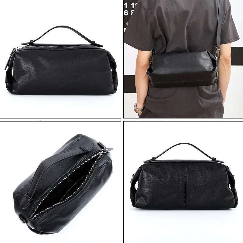 High-End Genuine Leather Men's Business Casual Messenger Large Capacity Single Shoulder Bag For Commuting
