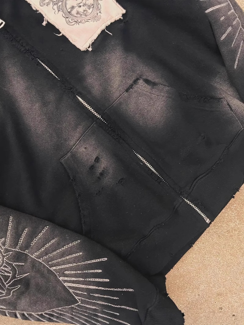 Designer Coat free shipping The new printed sweatshirt short hoodie and fashionable versatile zipper cardigan jacket men