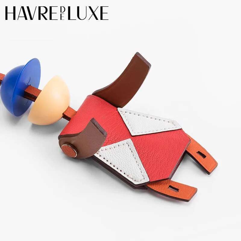 Horse Racing Jockey Charm For Genuine Leather Knight Car Keychain Ornament Women DIY Bag Accessories