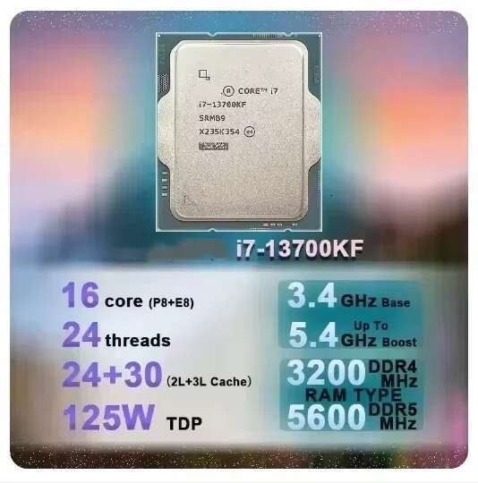 i7 13700KF CPU processor Core i7-13700KF LGA 1700 New But Without Cooler Price including tax