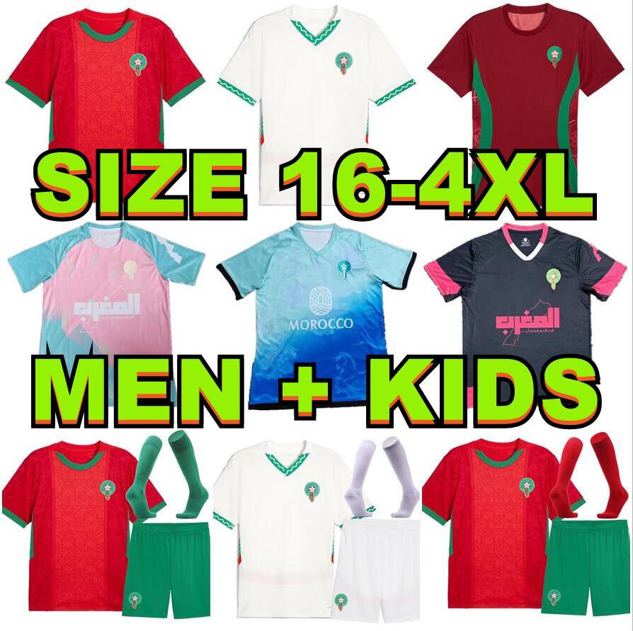 BRAHIM 10 25-26 Morocco Soccer Jerseys Football Shirt National Thai Quality Jersey OUNAHI 8TAARABT ZIYECH 7 AGUERD 5 AMRABAT 4 MAZRAOUI 3 HAKIMI 2 EN NESYRI 19 kids kit