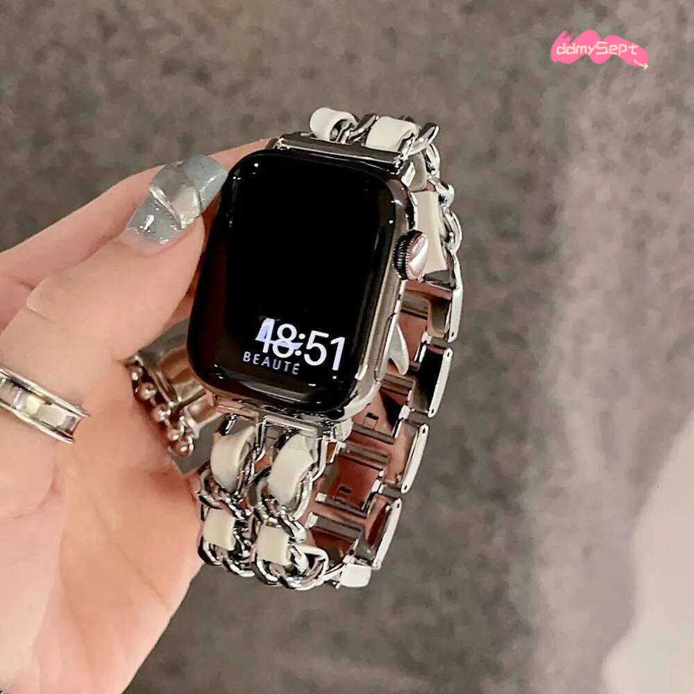 Metal Leather Apple Watch Band Designer Gold Strap for iWatch mm Series Ultra SE H11.21 ddmysept