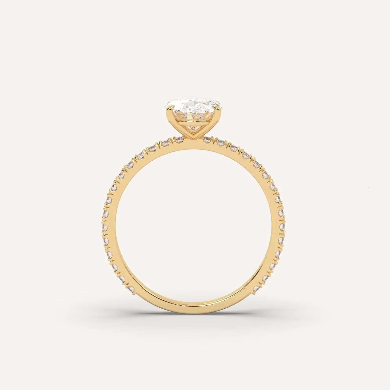 Oval 1CT D VVS2 Diamond Starsgem Custom Jewelry CVD HPHT 10K 14K 18K Solid Gold Excellent IGI Certificate Lab Grown Diamond Ring