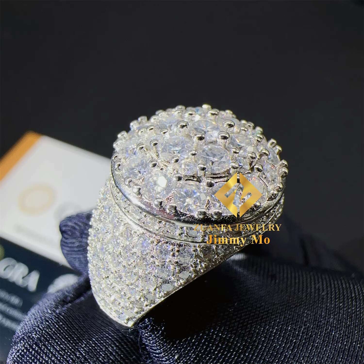Promotion Price GRA Certificates 925 Silver Pass Diamond Tester VVS1 Moissanite Jewellery Diamond Hip Hop Iced Out Ring Man