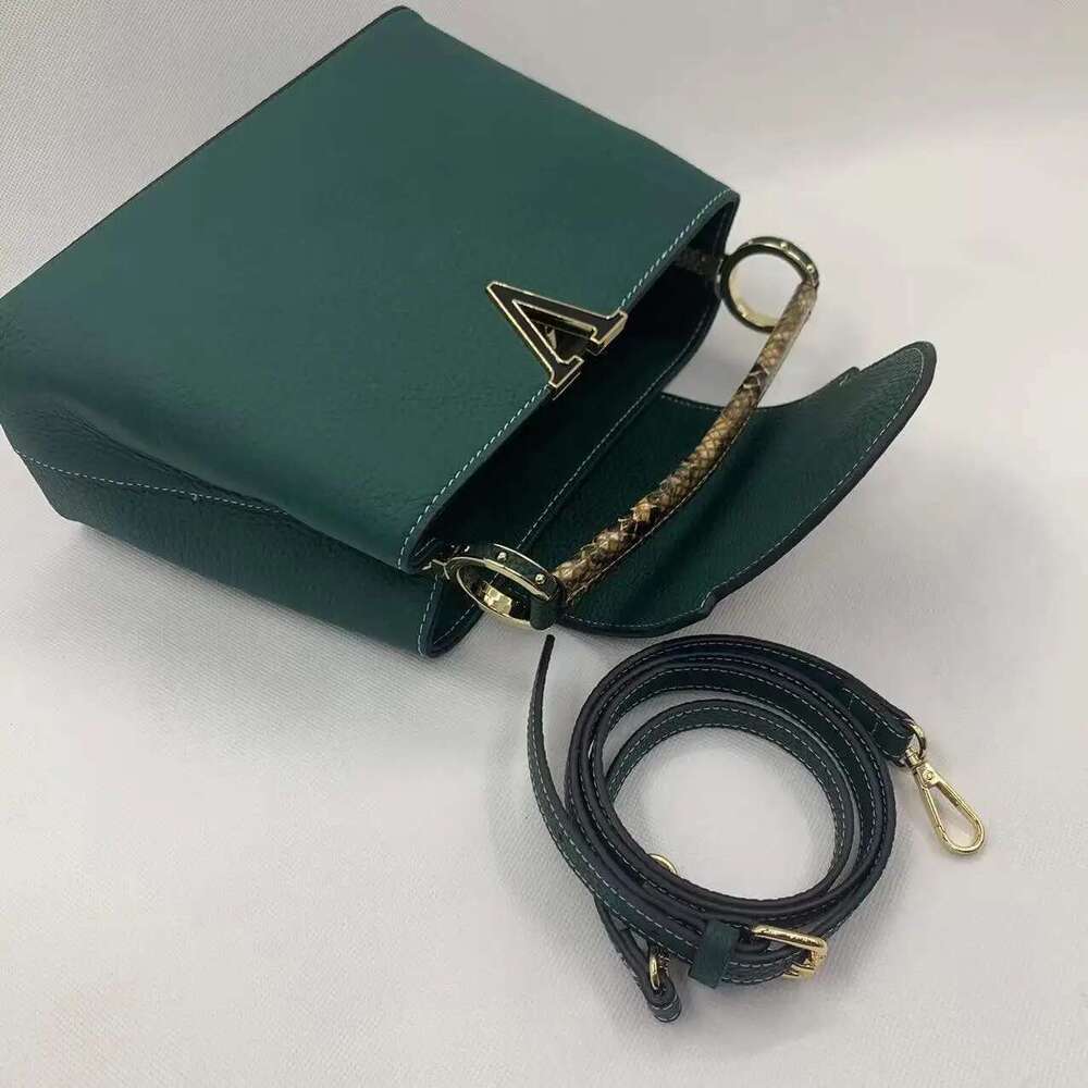 New 2025 Leather Fashion Women's Tote Top Layer Cowhide Single Shoulder Crossbody Home Bag