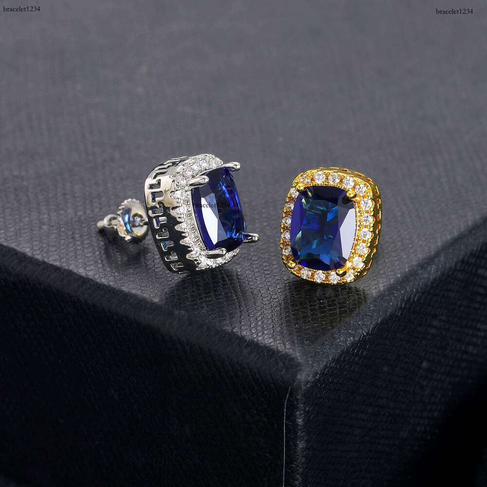 Luxury Hip Hop all hip hop colored ice out VVS Moissanite men's and women's earrings Free delivery