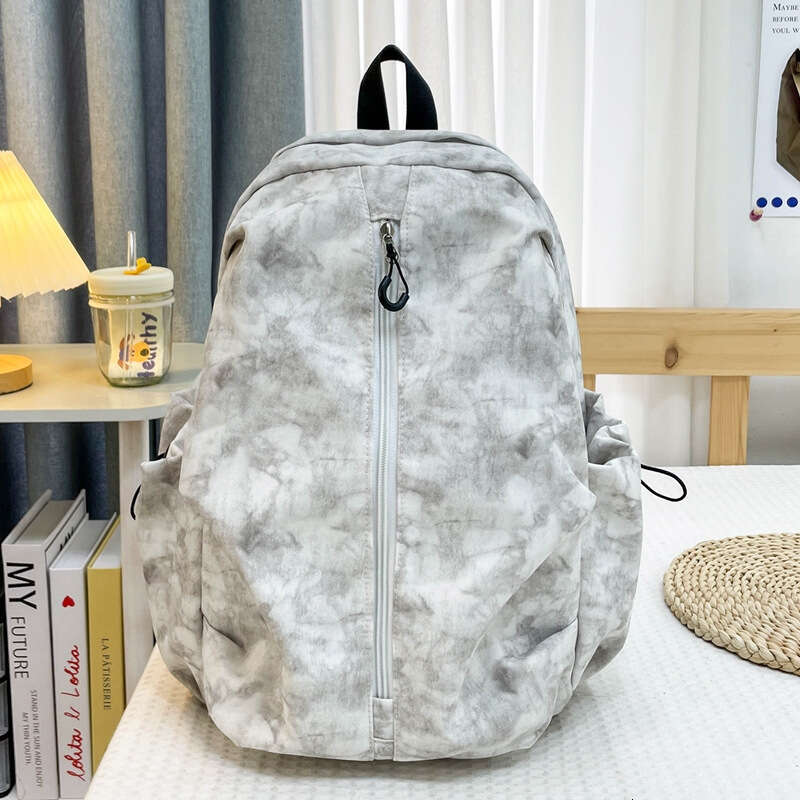 Graffiti Korean version high school student large capacity backpack, couple's tie dye printed travel backpack trend