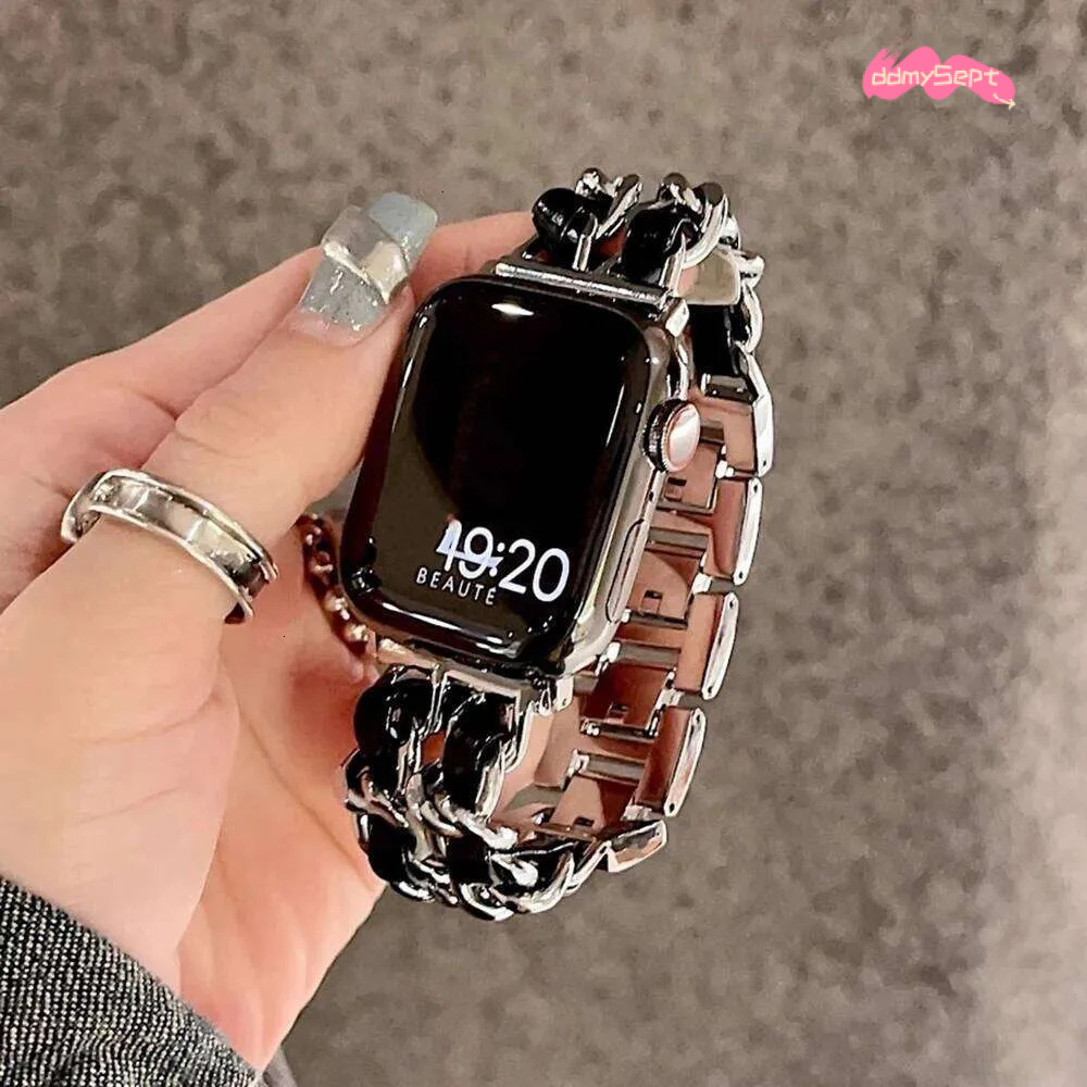 Metal Leather Apple Watch Band Designer Gold Strap for iWatch mm Series Ultra SE H11.21 ddmysept