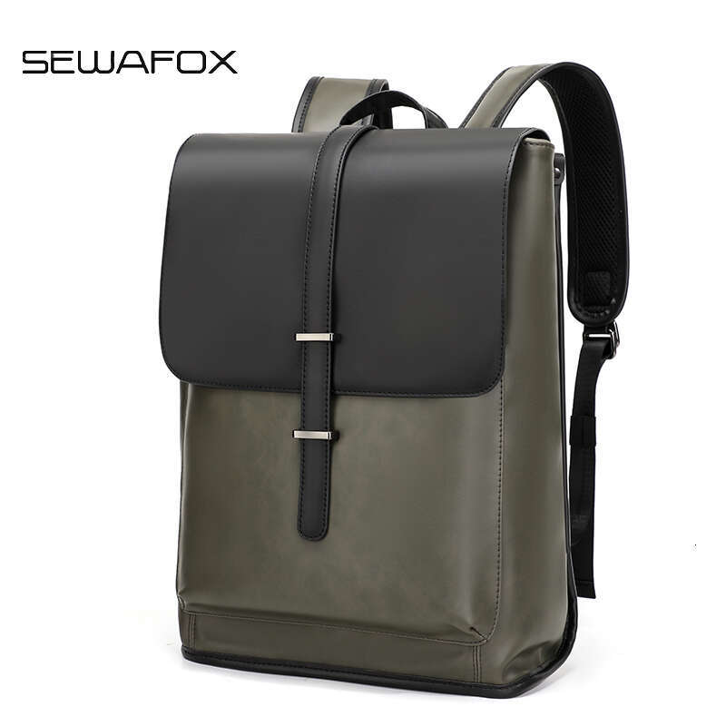 Computer business travel men's commuting small notebook leather backpack men 2024 new model