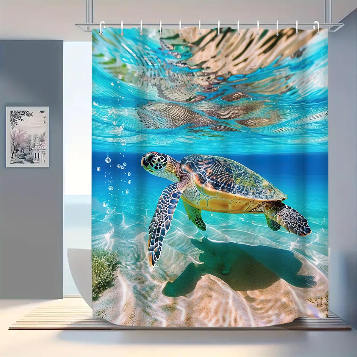 YL-37783 Checkered Waterproof Shower Curtain, Anti-mildew Bathroom Toilet Shower Separator Curtain