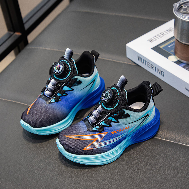 Childrens Breathable Sports Running Spring and Autumn New Ins Style Mesh Shock Absorption Soft Sole Boys Casual Shoes H260130