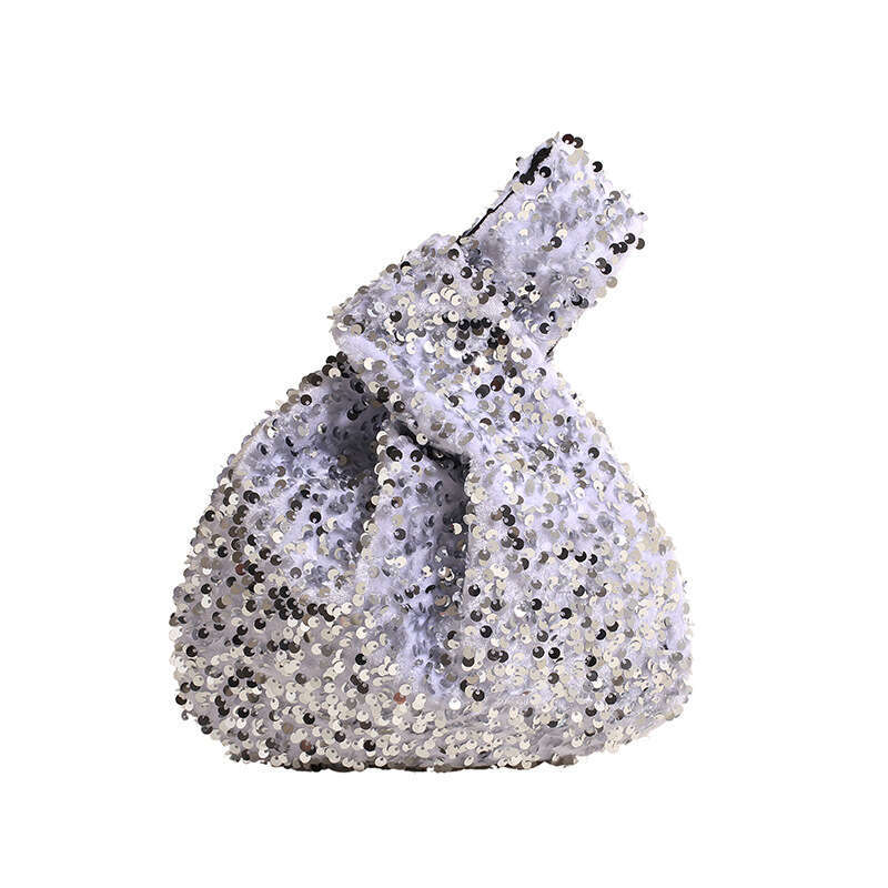 Fashionable And Personalized Texture Sequin Bucket For Women's 2024 New Light Luxury Trendy Hundred Paired Handheld Banquet Bag