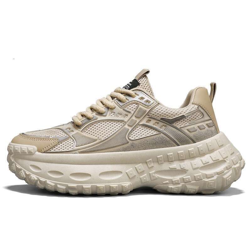 Men's sports casual shoes, vintage style tire soles, 2025 spring new breathable thick soled dad shoes