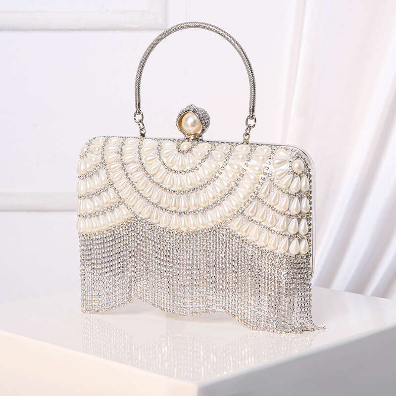 New Tassel Evening Bag Paired With Dress Style Sparkling Diamond Handbag