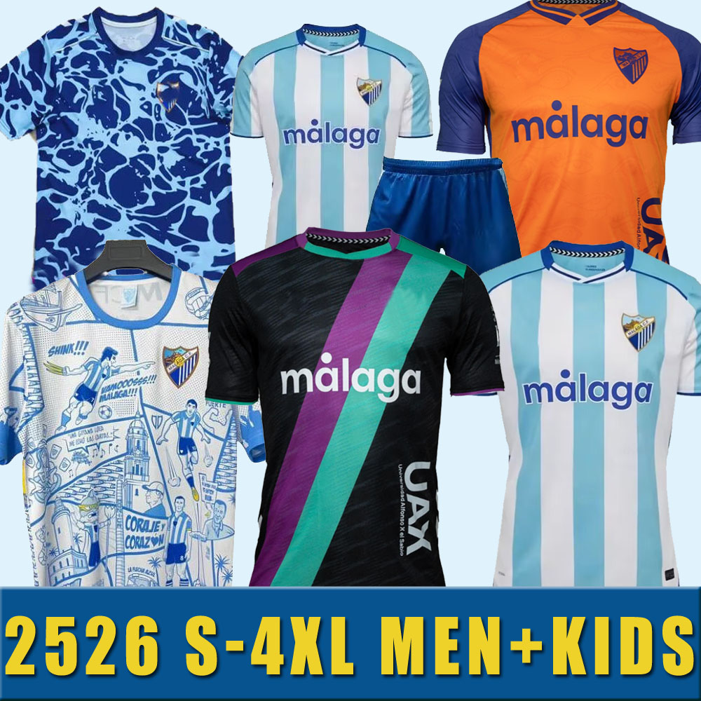 2025 2026 S-4XL CAMISETA MALAGA CF soccer jersey 120 ANIVERSARIO Kids 2526 Kit Home Football Shirts Men BUSTINZA M. JUANDE RAMON FEBAS ALEX GALLAR SOL MUNOZ