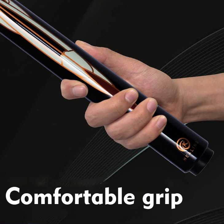 OKHEALING 3/4 Split Radial Pin Jointed Snooker Billiard Pool Cue Handmade Carbon Fiber Shaft 2 Piece Tips 10.5mm Full Size 57" with Asstd Weights