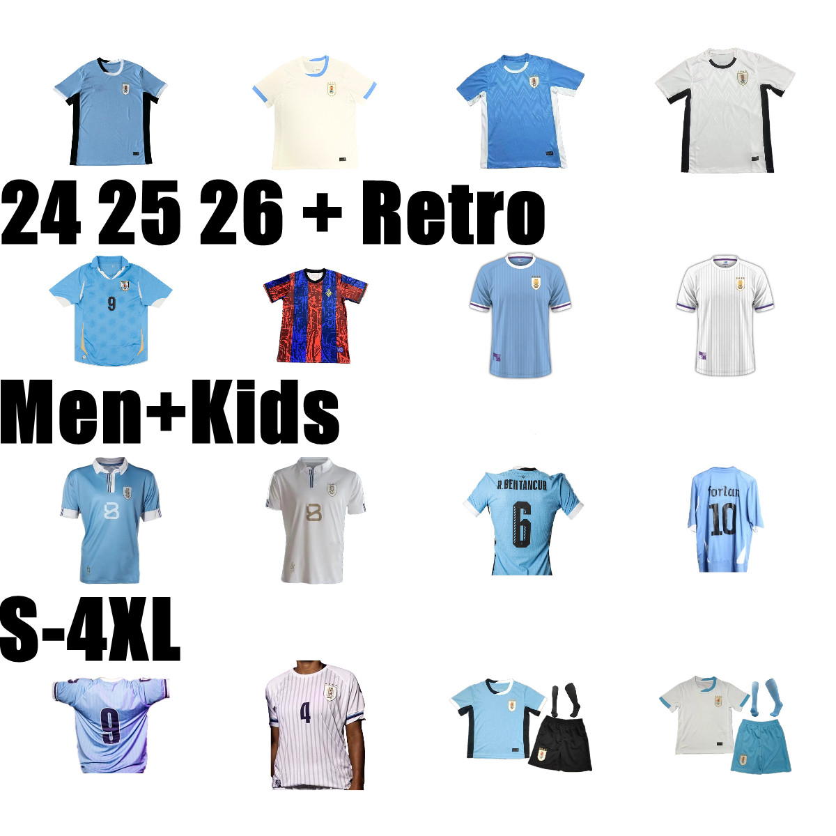 24/25 Uruguay 100th anniversary Soccer Jerseys L.SUAREZ E.CAVANI N.DE LA CRUZ national team G.DE ARRASCAETA F.VALVERDE R.ARAUJO R.BENTANCUR Lugano Forlan retro 2010 Shirt