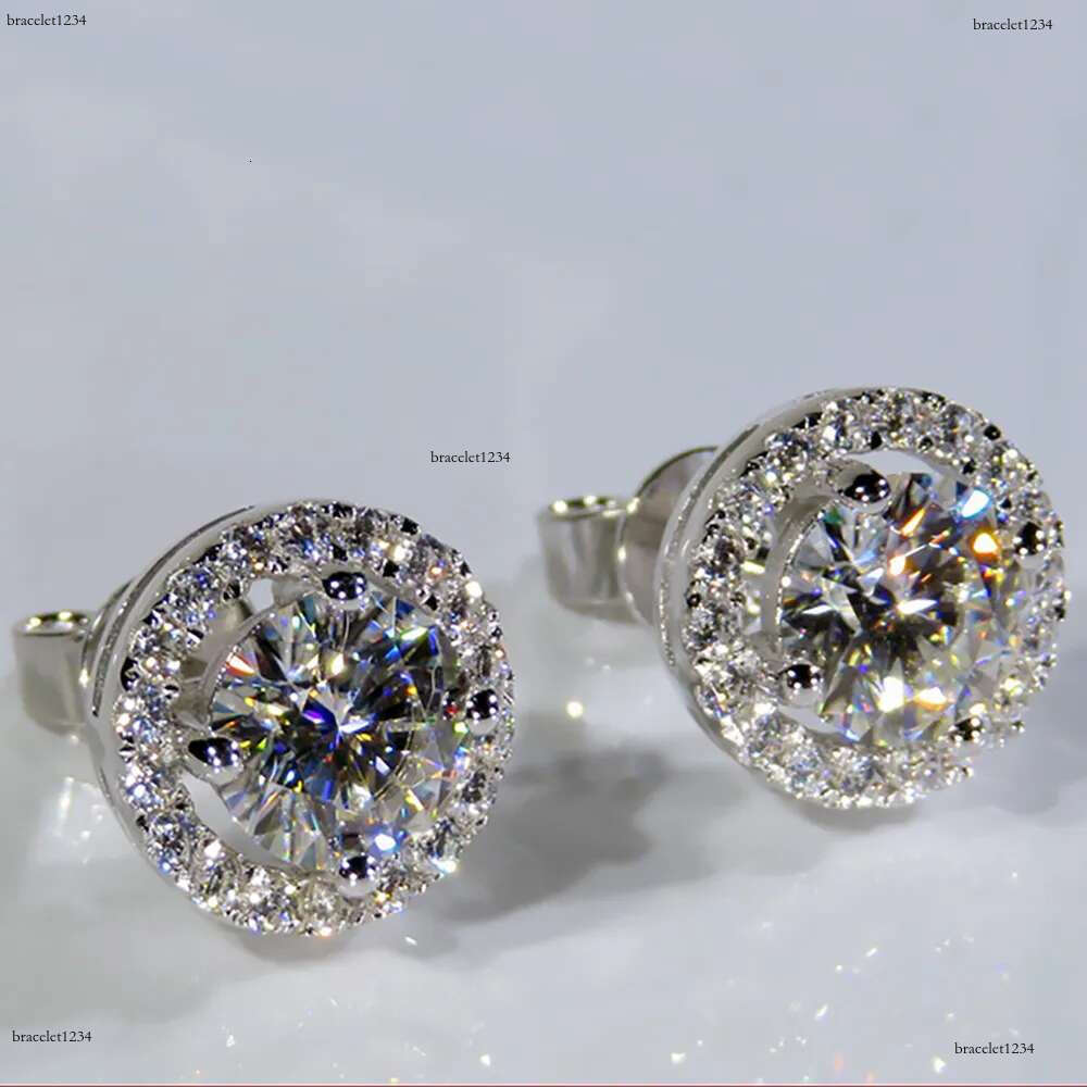 Classic Sterg Sier Stud 4mm Round Simulated Dia Earrings for Women Men Jewelry