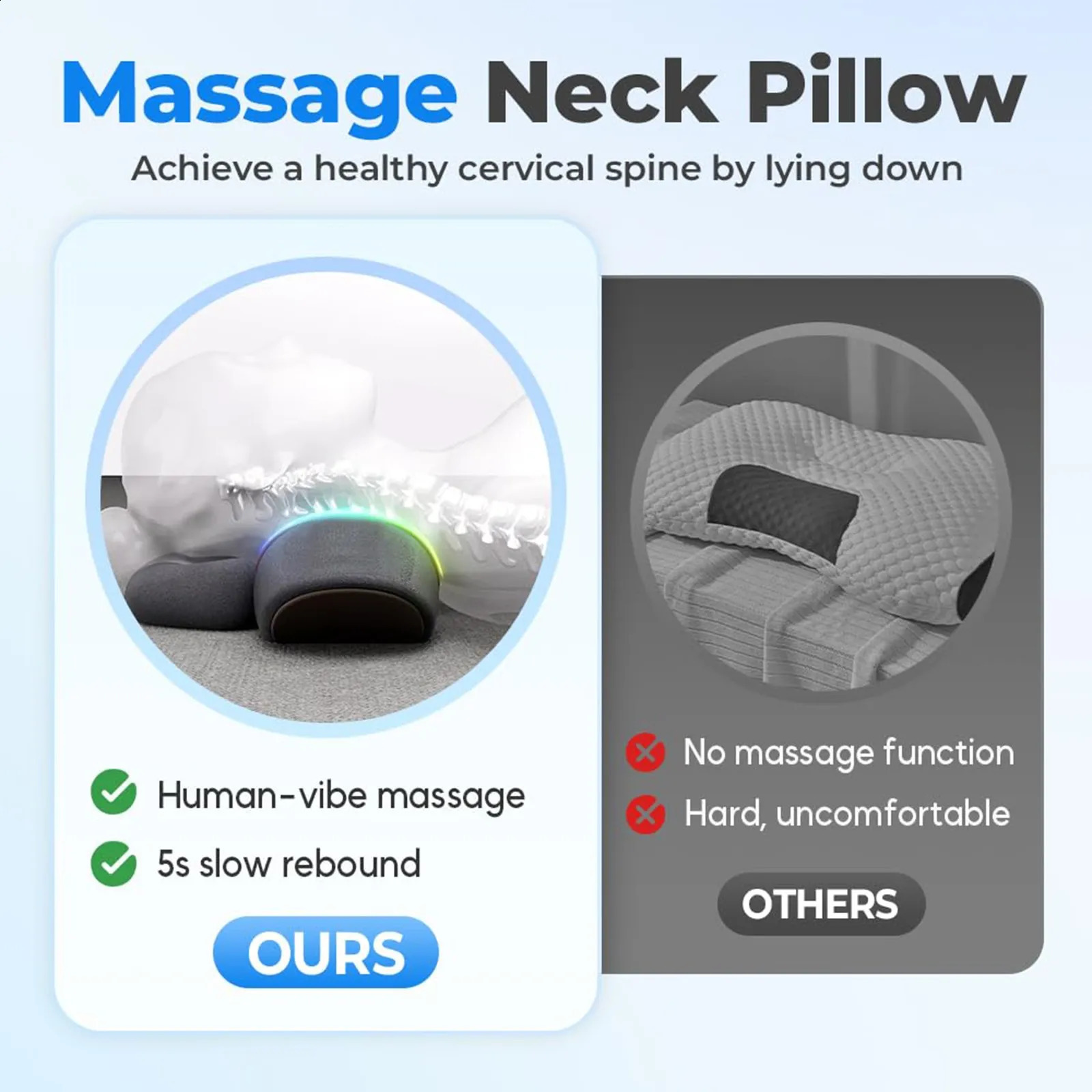Massager Pillow Cervical Orthopedic Sleeping Pillow Back And Neck Massager For Home Memory Foam Pillows For Sleep Aid 250418