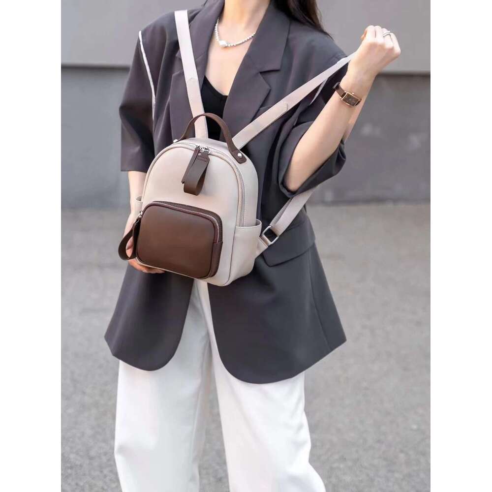 New Color Contrast Multifunctional Leisure Light Double Shoulder Fashion Japanese And Korean Small Backpack Designer's bag Designer's bag