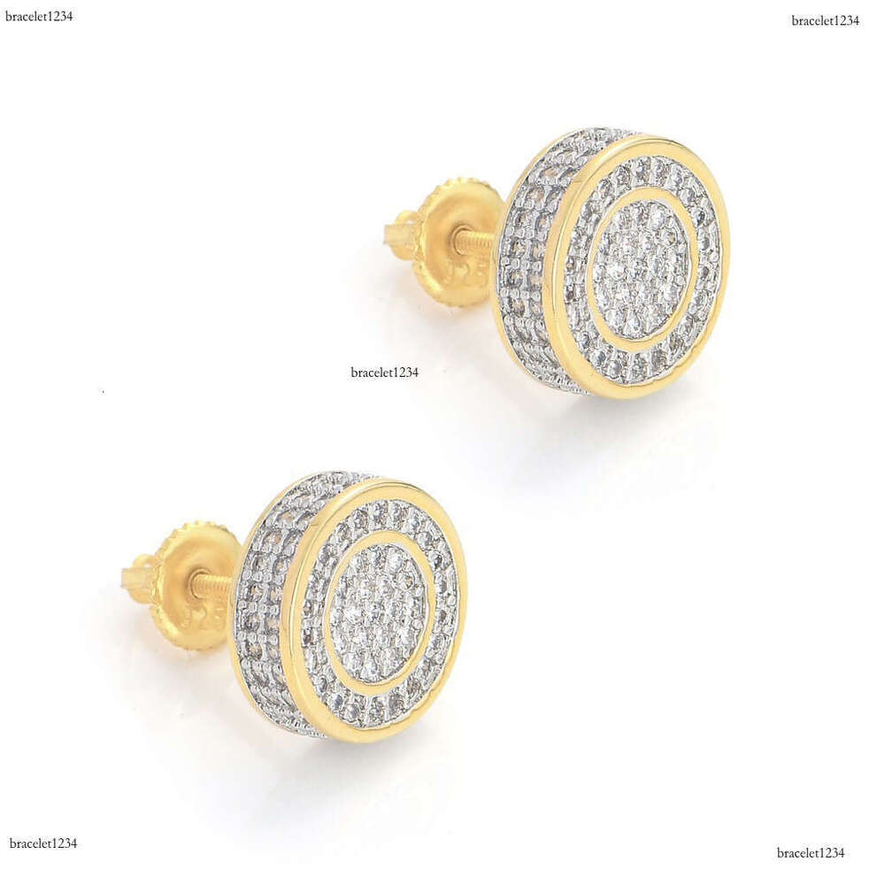 Luxury needle round earrings for men and women filled with ice out of VVS Moissanite Free delivery