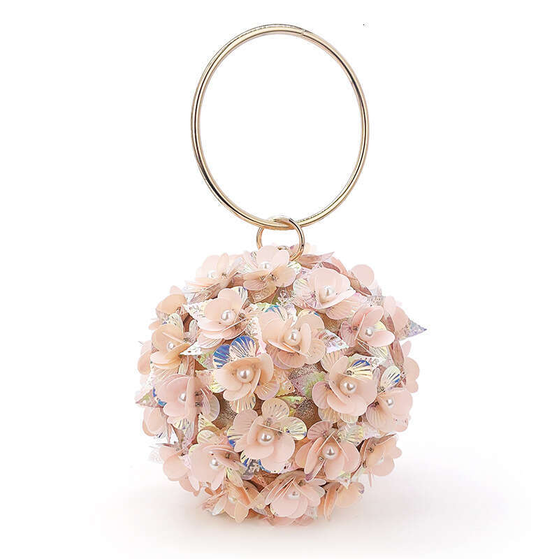 Flower Small Banquet Handbag, Evening With Dress Bag, Bracelet, Ball Bag
