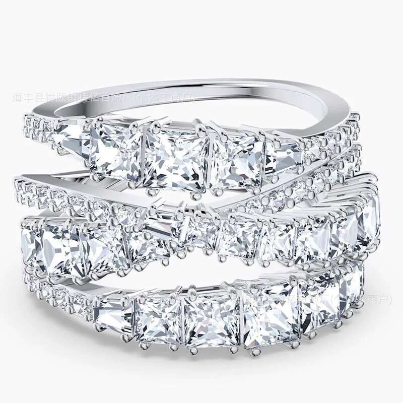 Shi Jia High Version Spiral Dynamic Cross Transport Rotation Twist Full Diamond Female Ring