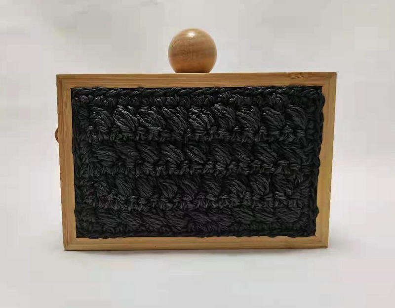 Ins Style Resort Beach Bag New Ball Box Bag Bamboo Weaving Style Fashionable And Trendy Women S Vacation Beach Handheld Wooden Ball Bag KQ