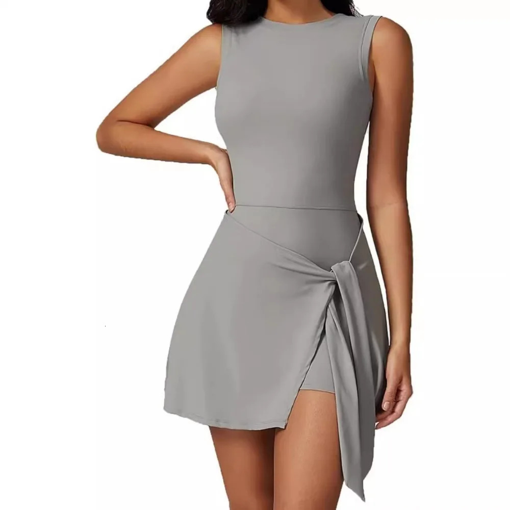 Tennis Dress for Women with Built in Shorts Womens Athletic Dresses Sleeveless Boat Neck Active Workout Skort Dress251120