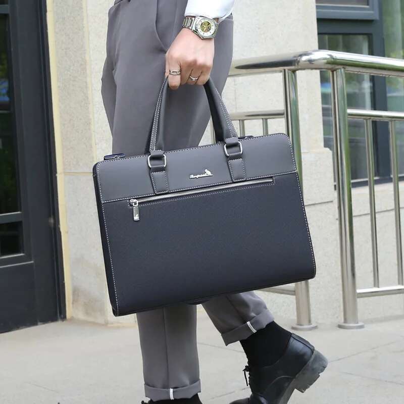 PU Leather Briefcase For Men Laptop Executive Designer Handbags Shoulder Business Male Messenger Crossbody Bag Portfolio