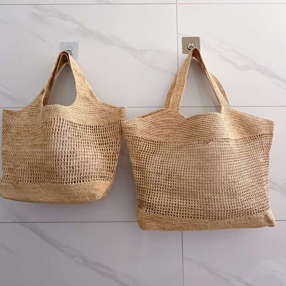 Ins Style Resort Beach Bag New Summer Shoulder Bag For Women Lafite Grass Hand Woven Tote Bag Beach Vacation Handbag KQ
