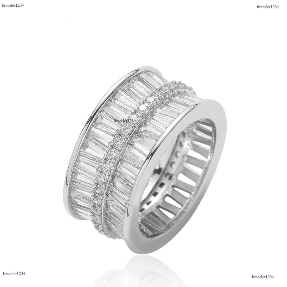 Luxury designer Hip Hop Double Row Ice out VVS Moissanite Rings, Hip Hop men's and women's rings free shipping