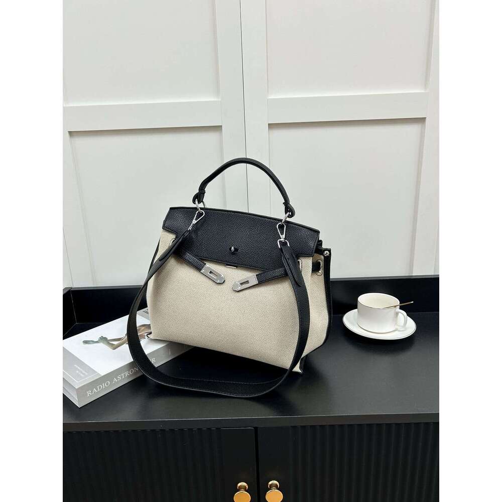 Designer Bag Fashionable Tote New Canvas Women S Trendy Kelly Large Capacity Contrasting Color Single Shoulder Diagonal Cross