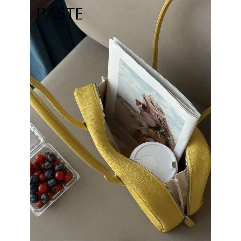 Designer Bag 2025 Hot Sale Yellow Blue Color Long-Handle Bowling Tote Designer High Quality Cow Leather Women Handbag Underarm Shoulder Bag Luxury Bag