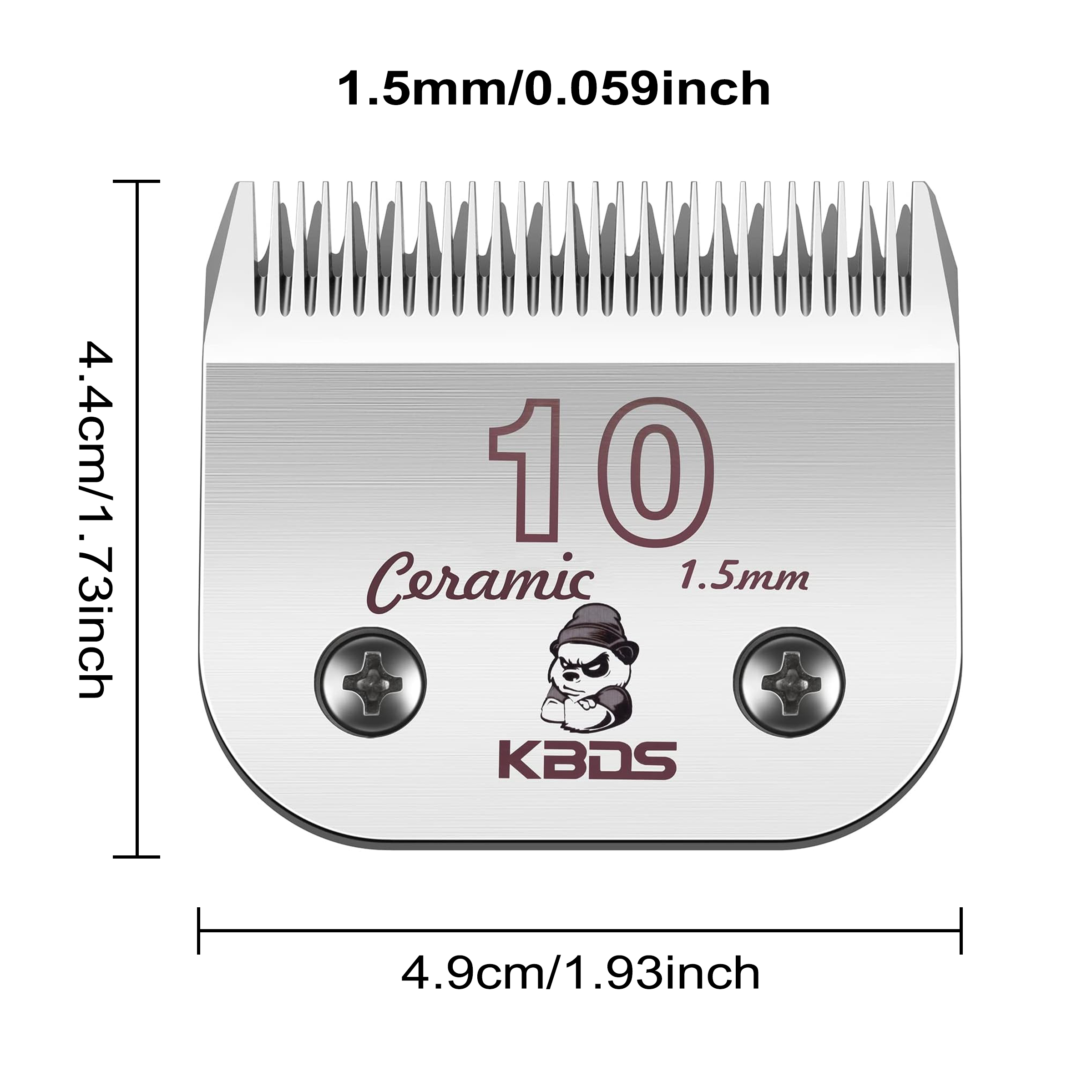 KBDS 10# Ceramic Detachable A5 Pet Dog Grooming Clipper Blades (1/16" - 1.5mm),Compatible with Most Andis,Oster A5 Wahl KM Series Clippers(Custom
