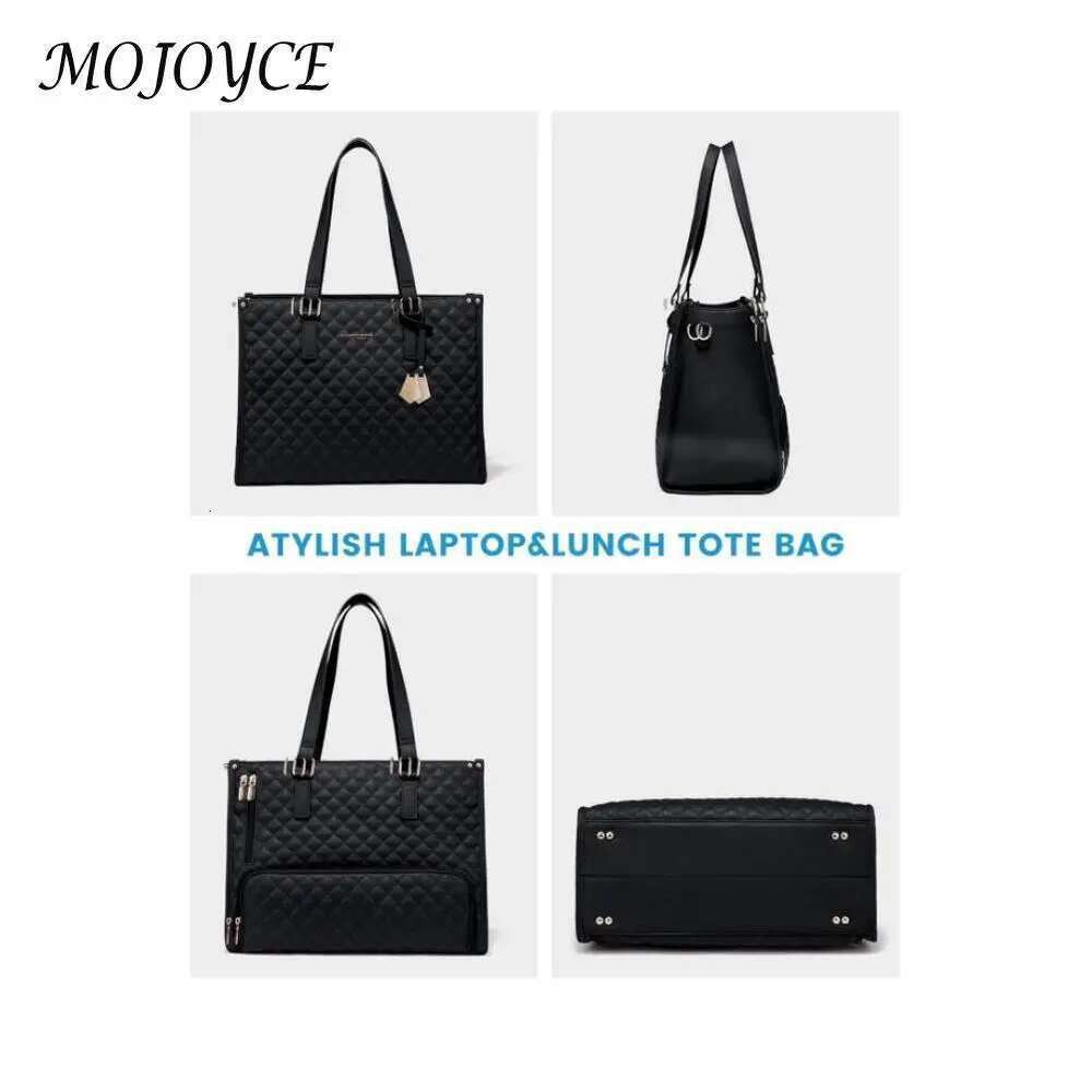 2-In-1 Tote 15.6 Inch Laptop With Insulated Lunch Compartment Multipurpose Large Capacity Shoulder Bag For Office