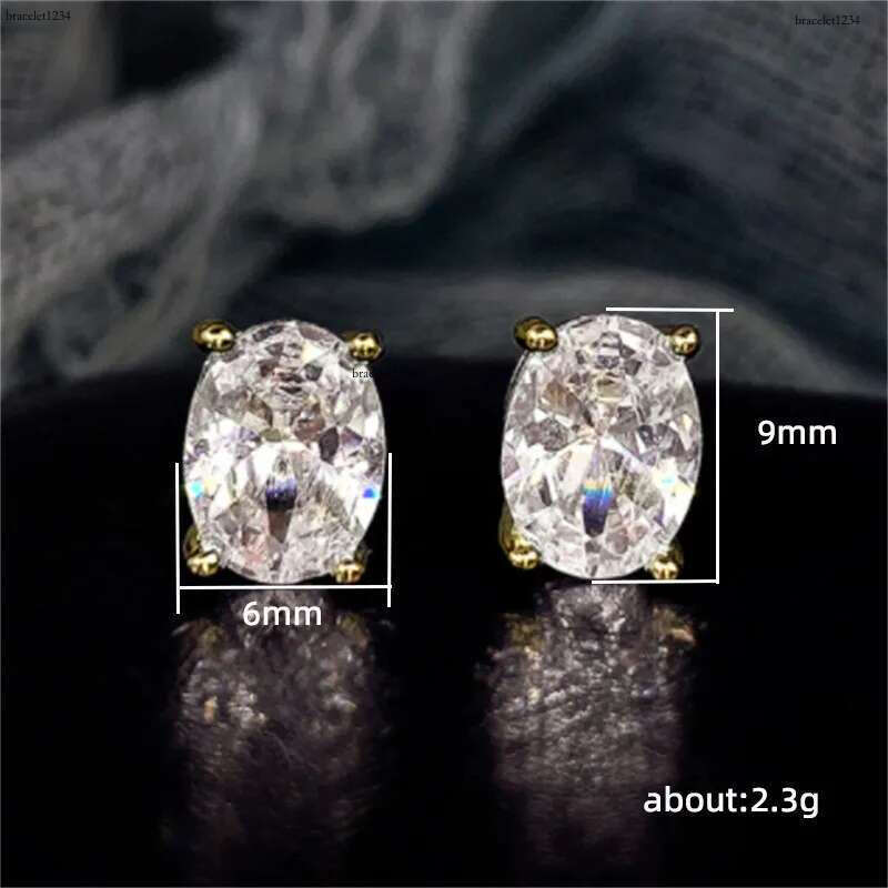Egg Cubic Zircon Sutd Earrings Charm Sier Gold Designer Crystal Dia Love Heart Water Drop Earring Dangle for Woman Fashion Jewelry