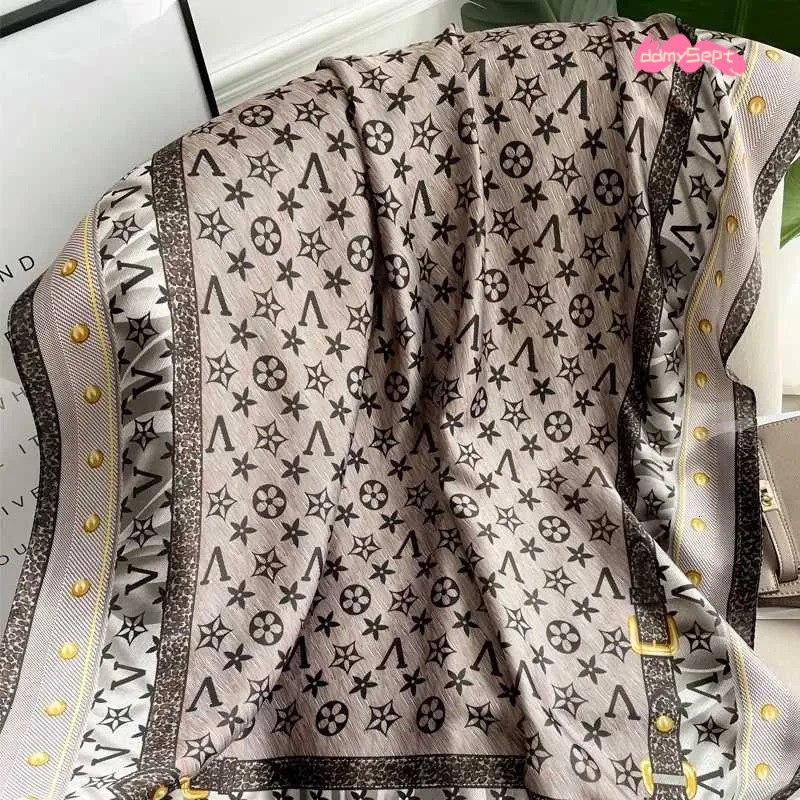 180X86CM New Popular Print Bandannas Silk Scarves Four Seasons Satin Beach Sun protection Towel Fashion Flower Long ShawlsL251020 ddmysept - view 4